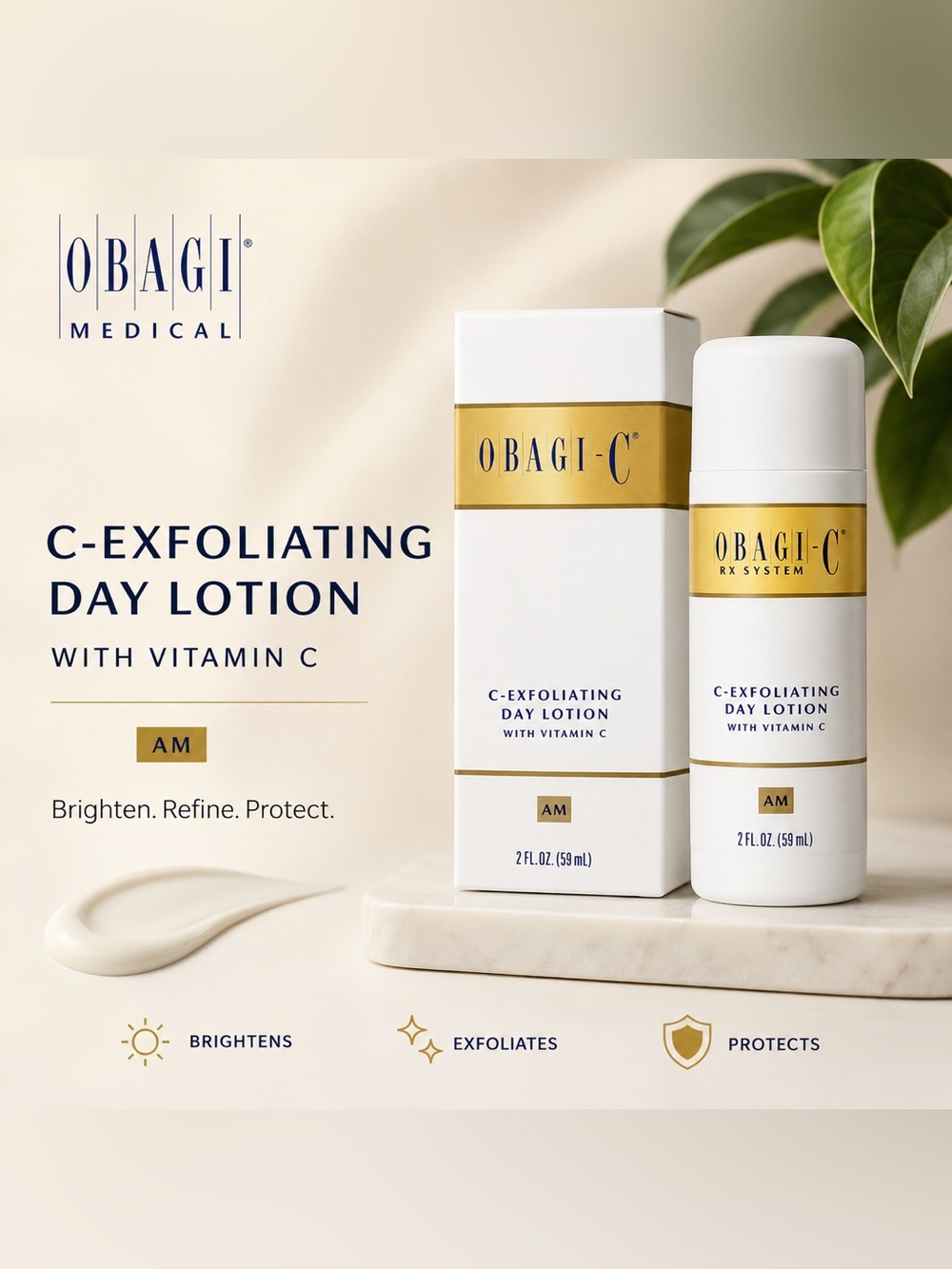 ✨ NEW Obagi-C C-Exfoliating Day Lotion with Vitamin C AM 2 fl oz / 59 mL NIB ✨